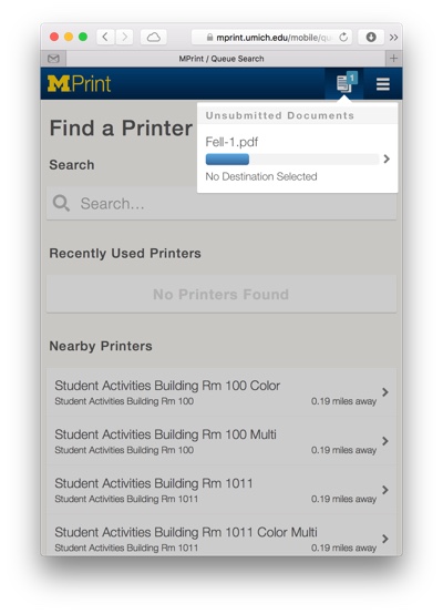MPrint Unsubmitted Job